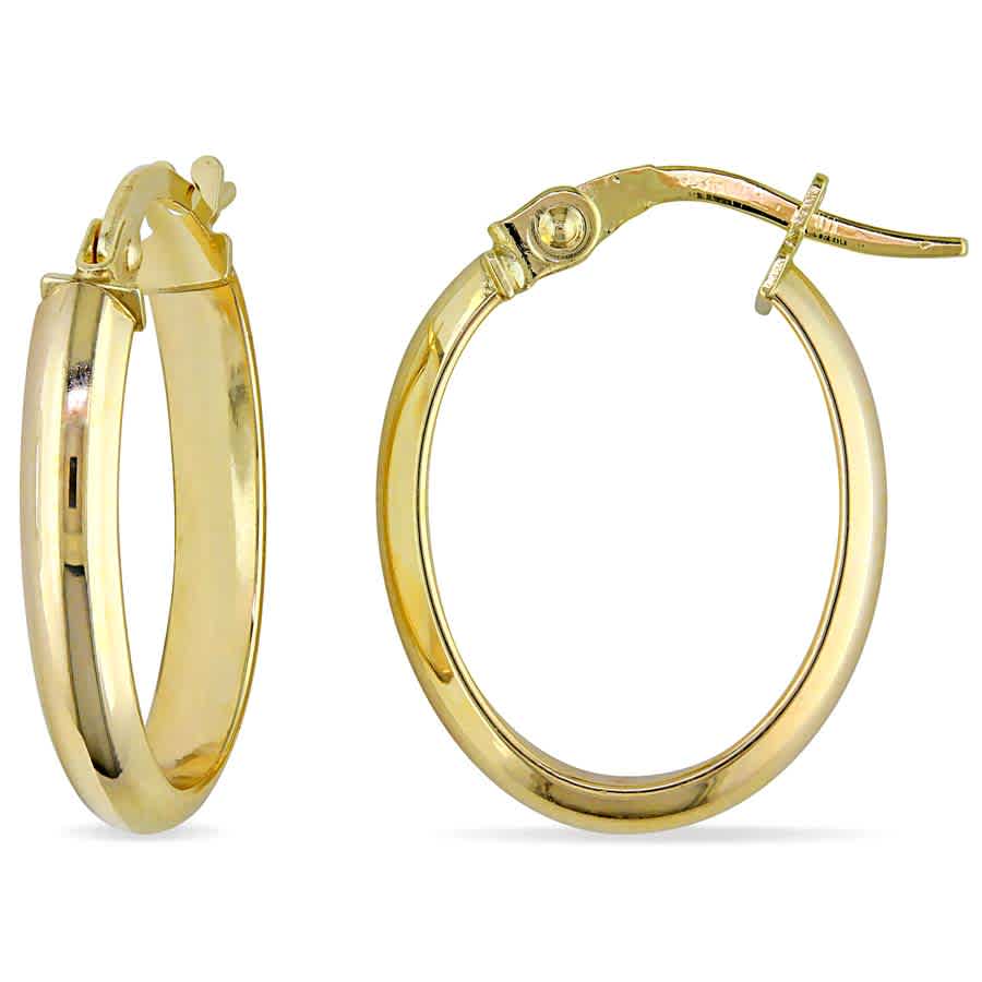 Amour Hoop Earrings In 10k Polished Yellow Gold Jms004676 In Gold / Yellow