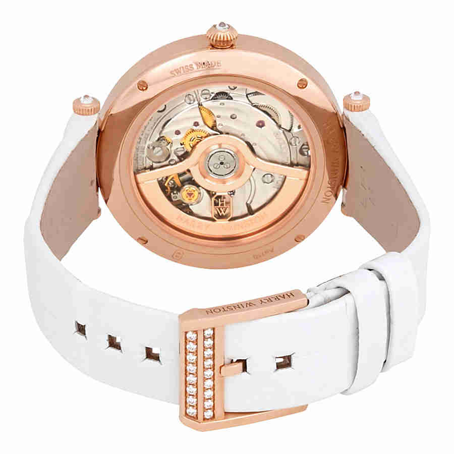 Shop Harry Winston Premier Diamond Pave Dial Ladies Watch Prnahm36rr011 In Gold / Gold Tone / Pink / Rose / Rose Gold / Rose Gold Tone / White / Yellow