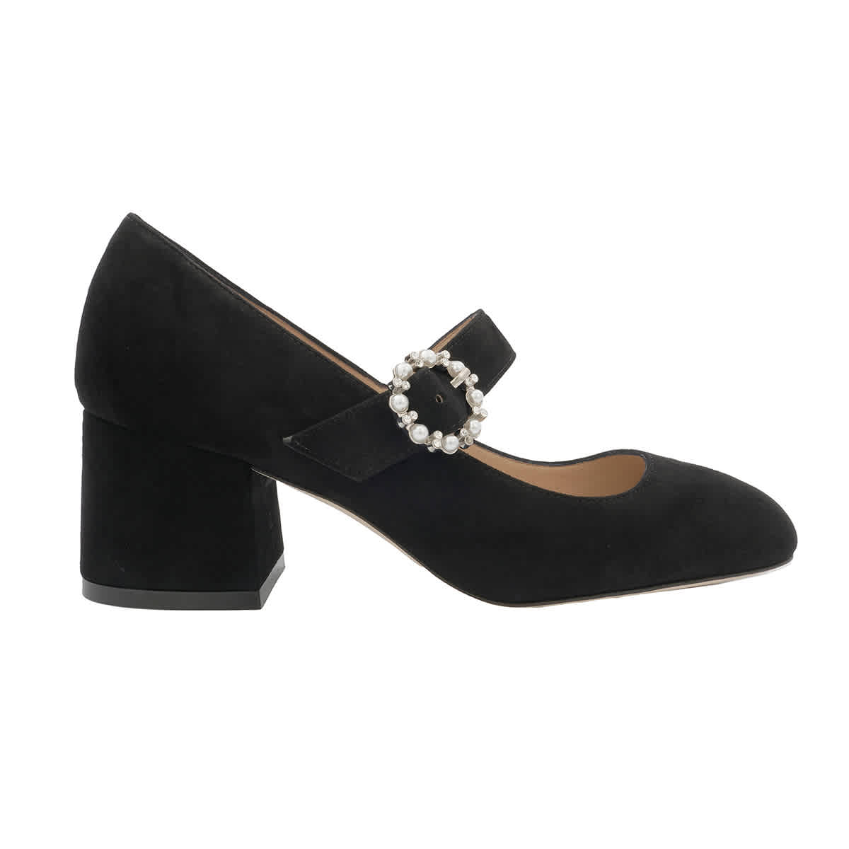 Stuart Weitzman Ladies Footwear Stuart Pearl Buckle 60 Sue In Black
