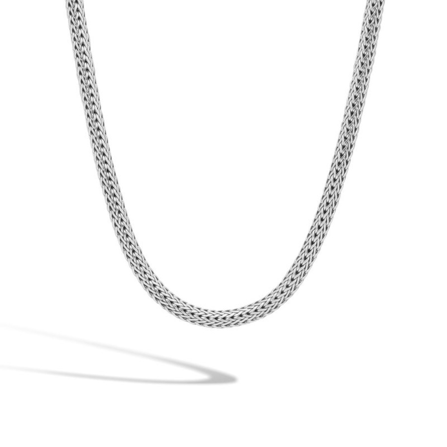 Shop John Hardy Classic Chain Sterling Silver Oval Necklace - Nb904cx16 In Silver-tone