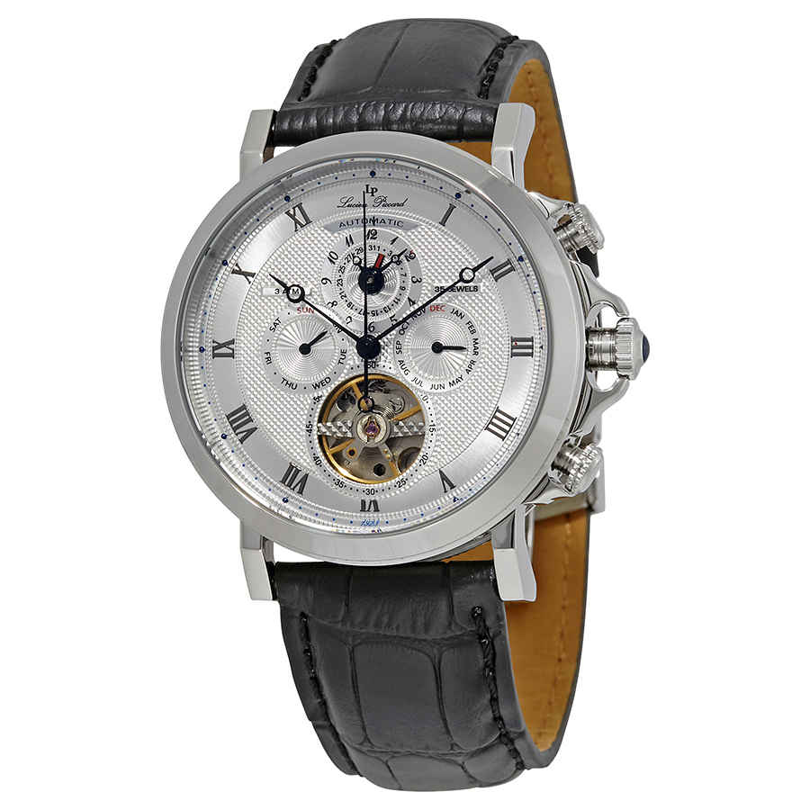 Lucien Piccard Acropolis Automatic Mens Watch Lp-40021a-02s-w In Black,silver Tone