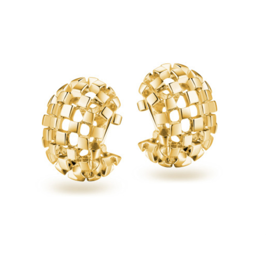 Pianegonda Pdm23 925 Sterling Silver And 18 Kt Gold Plating Earrings In Gold-tone