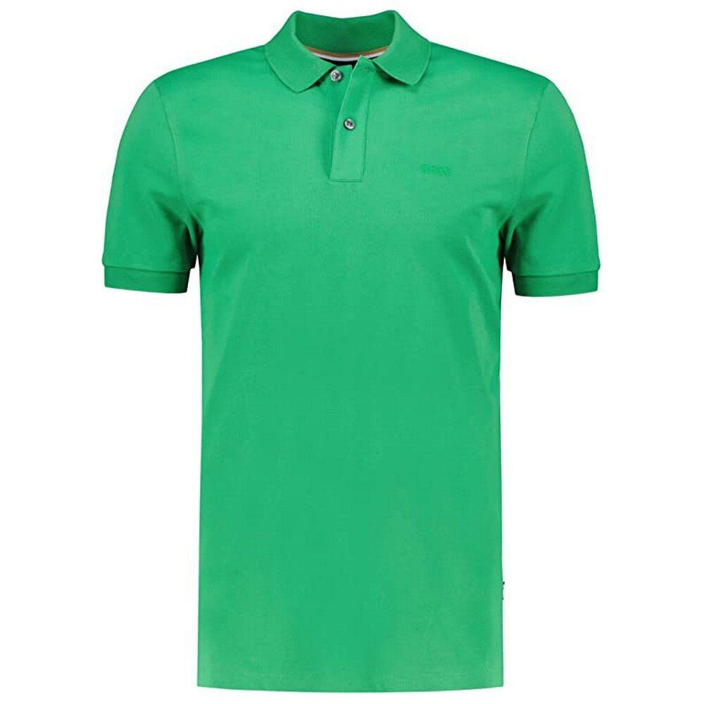 Hugo Boss Green Embroidered Logo Organic Cotton Polo Shirt, Size Large