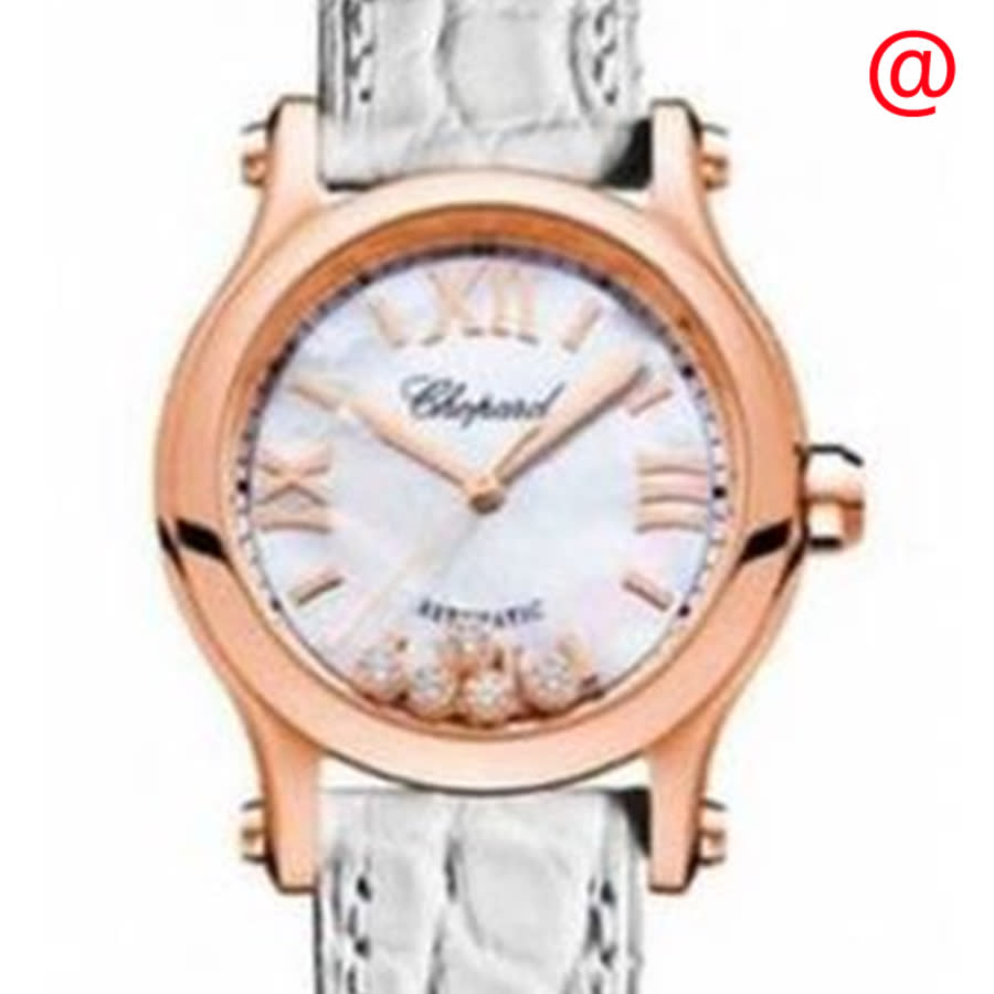 Chopard Happy Sport Automatic White Dial Ladies Watch 278493 5009 In Gold / Gold Tone / Rose / Rose Gold / Rose Gold Tone / White