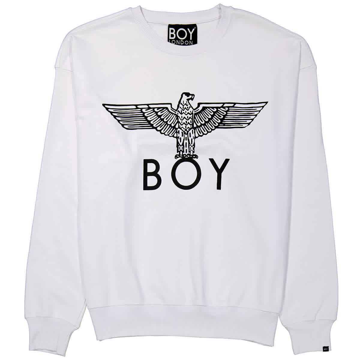 Boy London Mens Boy Eagle Scribble Cotton Sweatshirt In White