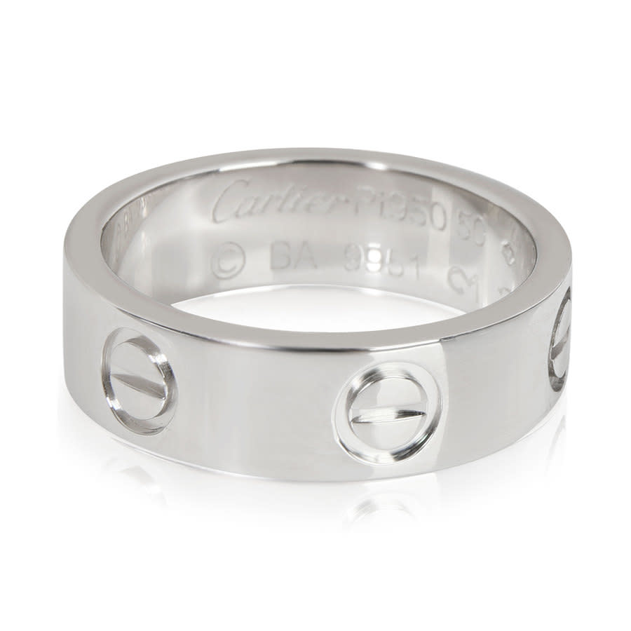 Pre-owned Cartier Love Ring In Platinum In White