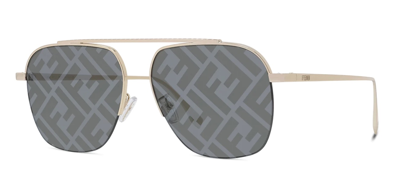 Fendi Eyewear Baguette pilot-frame Sunglasses - Gold