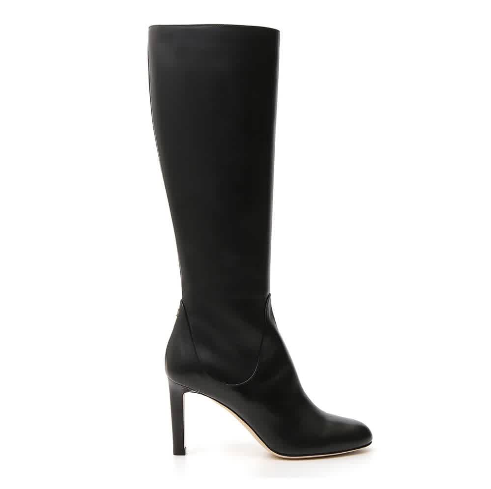 Jimmy Choo Tempe 85 Calf Leather Boots In Black