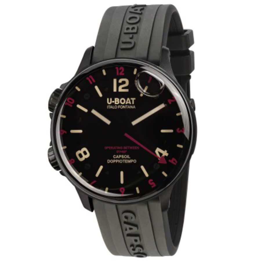 U-boat Lefty Capsoil Doppiotempo Quartz Black Dial Mens Watch 8841