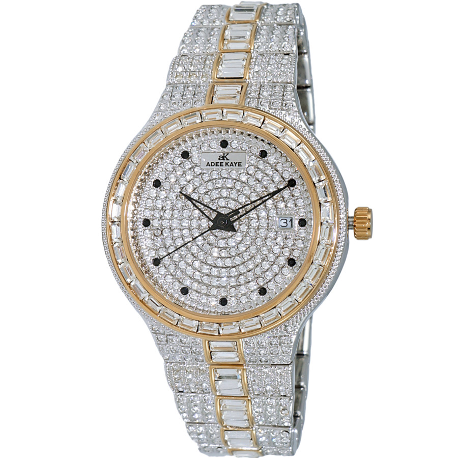 Adee Kaye Fussy Quartz Silver Dial Ladies Watch Ak2525-m2r In Black / Brass / Gold Tone / Rhodium / Rose / Rose Gold Tone / Silver