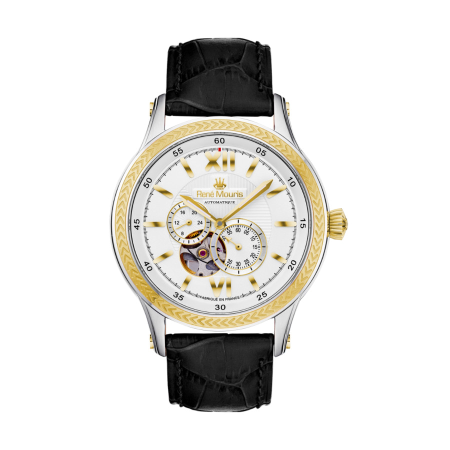 Rene Mouris Corona Chronograph Automatic White Dial Mens Watch 70105rm4 In Two Tone  / Gold Tone / White / Yellow