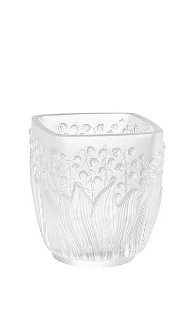 LALIQUE LALIQUE CLEAR CRYSTAL MUGUET VOTIVE