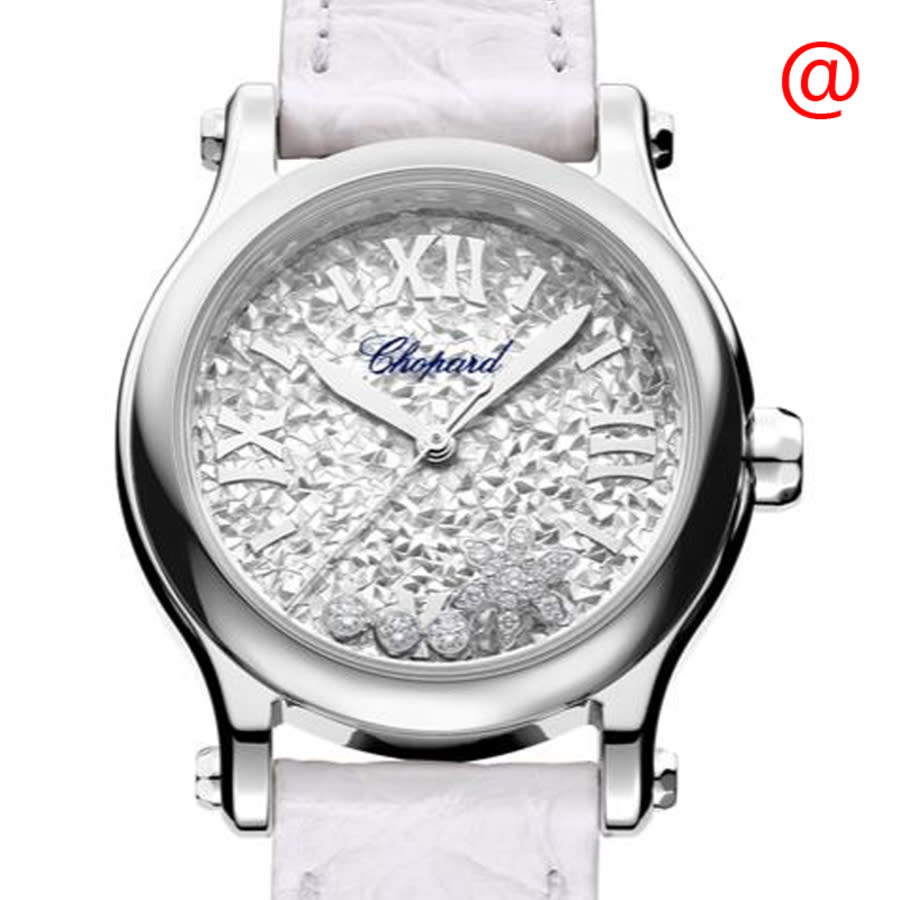 Chopard Happy Snowflakes Ladies Automatic Watch 278573-3022 In Silver / White