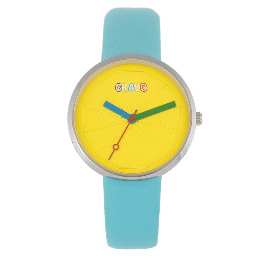 Crayo Metric Quartz Yellow Dial Unisex Watch Cracr5806 In Blue / Green / Yellow