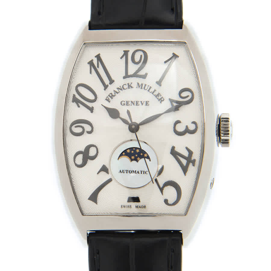 Shop Franck Muller Cintree Curvex Moonphase Automatic Silver Dial Ladies Watch 6850scatfol(ac) In Black / Silver