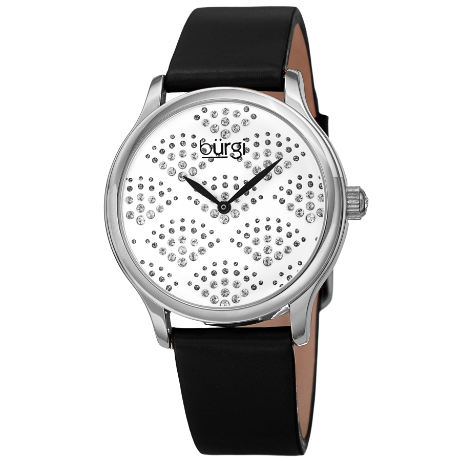 Burgi Pebble Style Quartz White Dial Ladies Watch Bur238ssb In Black / White
