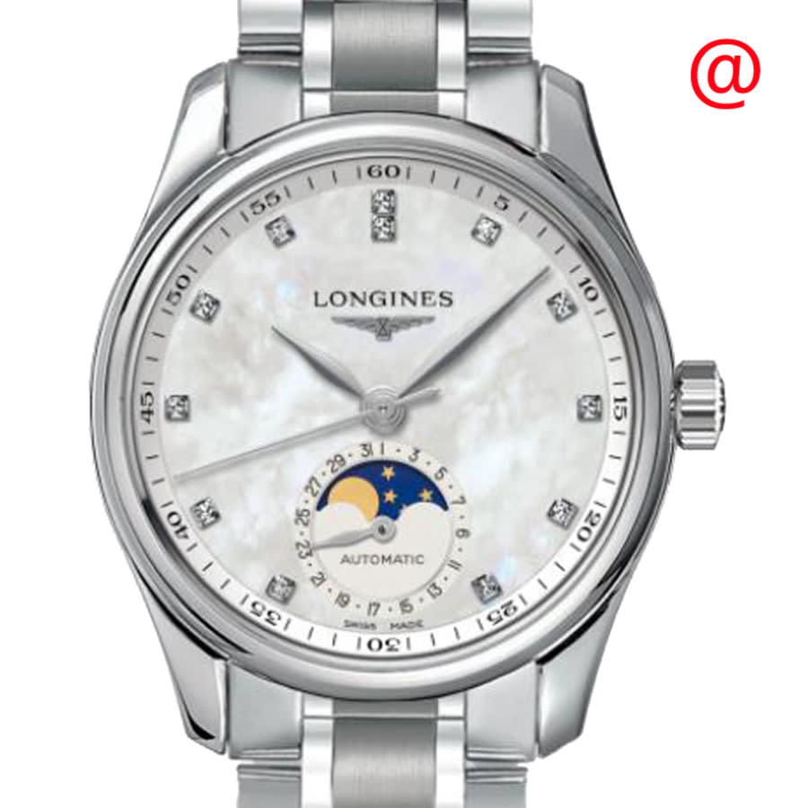 Longines Master Automatic Diamond Mother Of Pearl Dial Ladies Watch L2