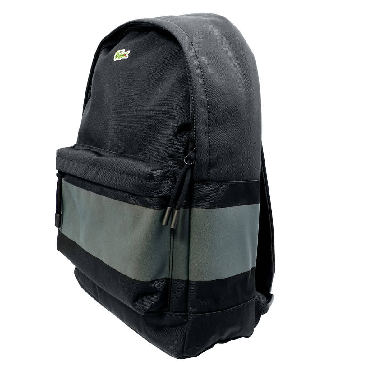 Lacoste Mens Neocroc Reflective Band Canvas Zippered Backpack In N,a