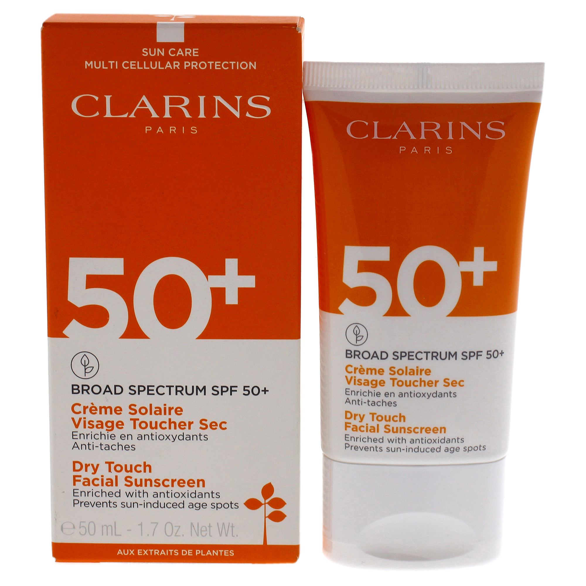 Clarins Unisex Dry Touch Facial Sunscreen Cream 1.7 oz Skin Care 3380810304886 In Beige