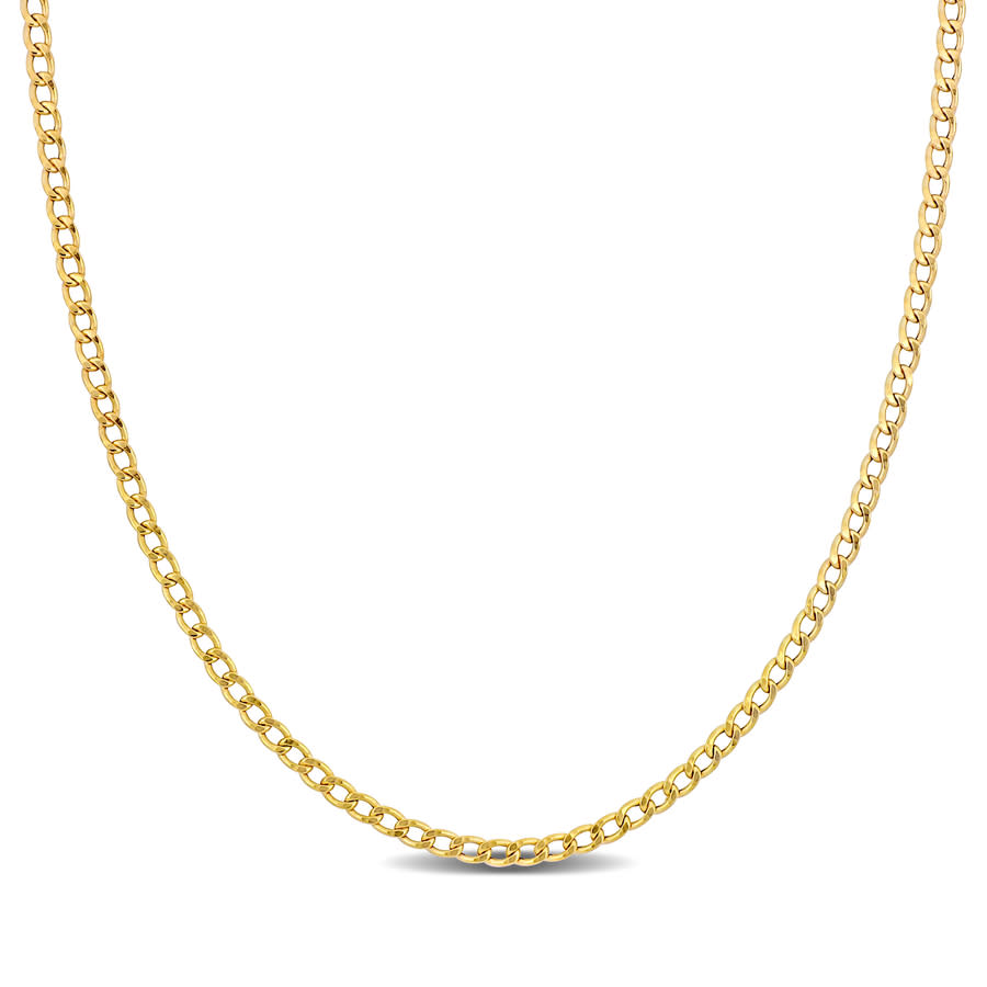 Amour 2.3mm Curb Link Chain Necklace In 10k Yellow Gold - 18 In In Yellow