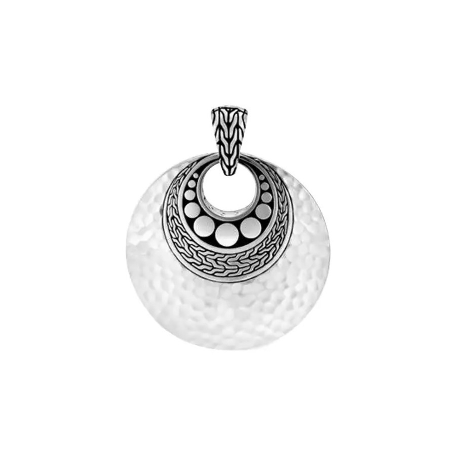 John Hardy Dot Hammered Enhancer - Hb30080 In Silver-tone