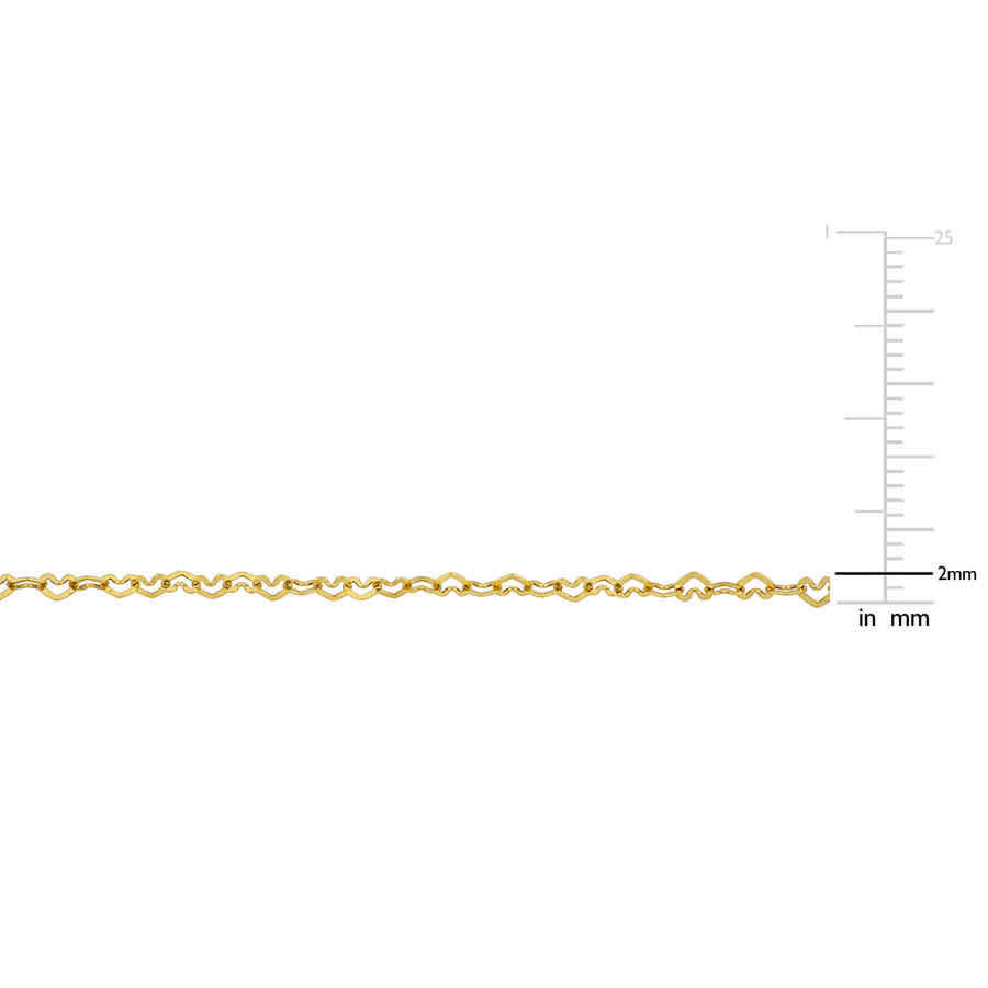 Amour 2mm Heart Link Bracelet In 14k Yellow Gold - 7.5 In. In Yellow