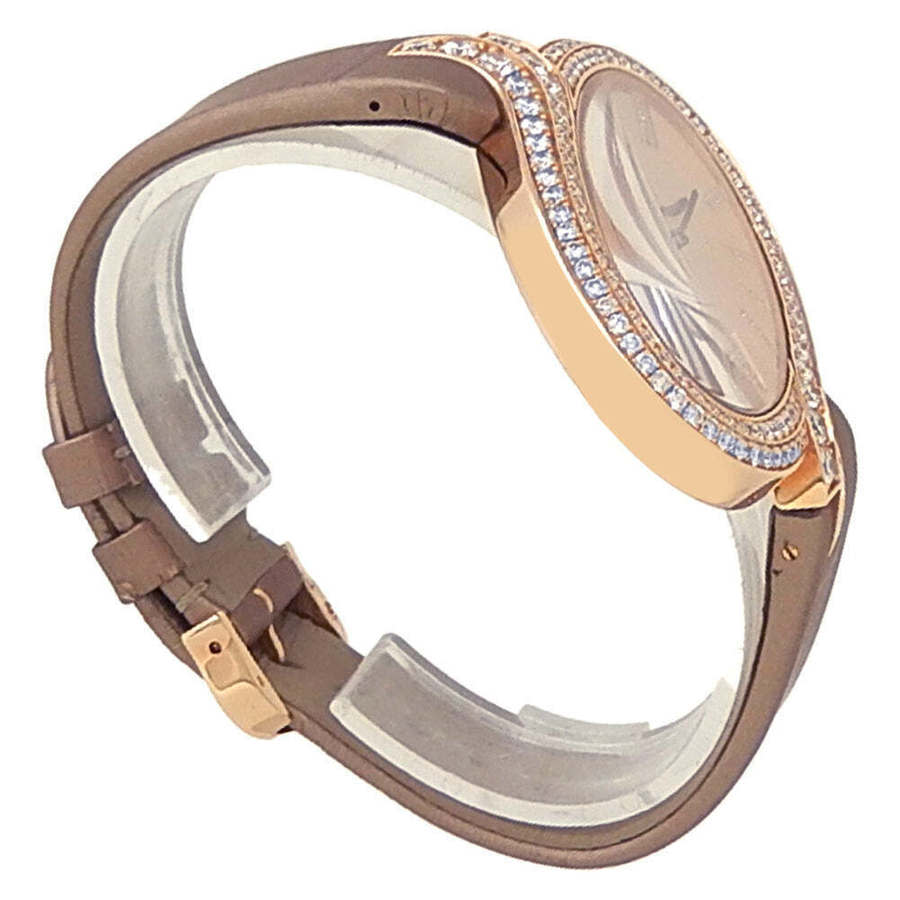 Shop Cartier Delices Brushed Pink Gold Dial Ladies Watch Wg800020 In Blue / Gold / Pink / Rose / Rose Gold