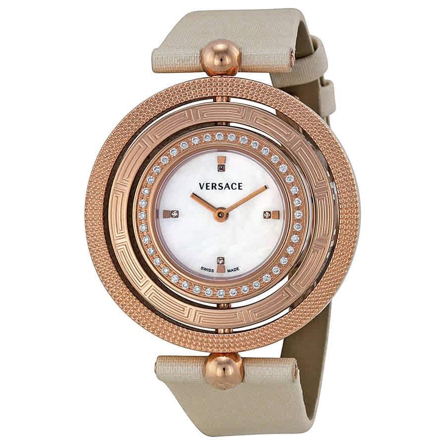 versace eon mother of pearl dial ladies watch