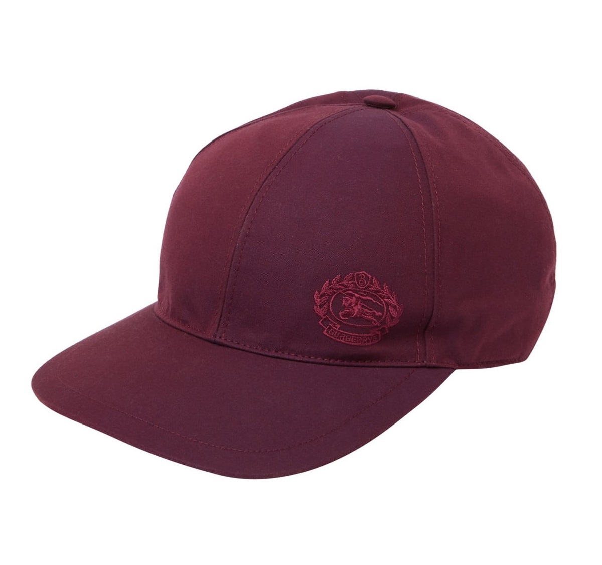 Burberry Alh Dk Logo Crest Cap In Boysenberry In Red