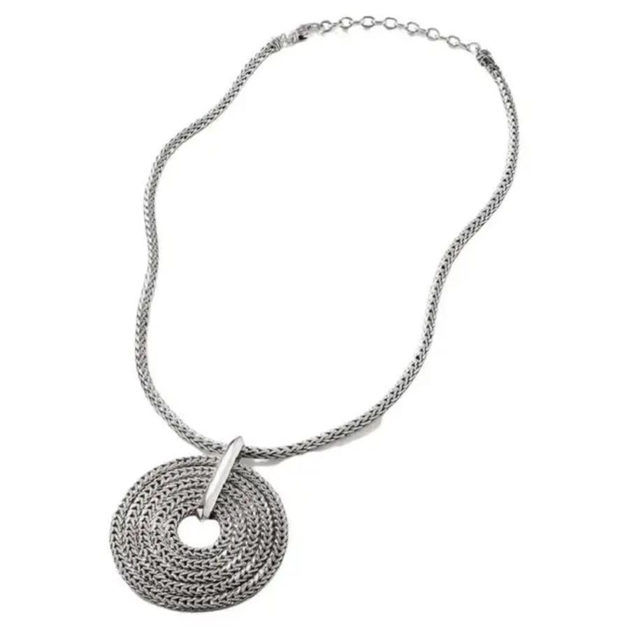 John Hardy Classic Chain 47mm Sterling Silver Pendant Necklace - Nb900970x16-18 In Silver-tone