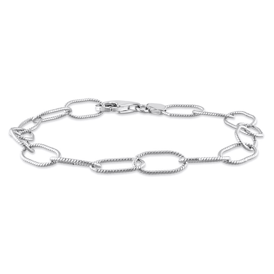Amour 6.5mm Rolo Chain Link Bracelet In Sterling In White