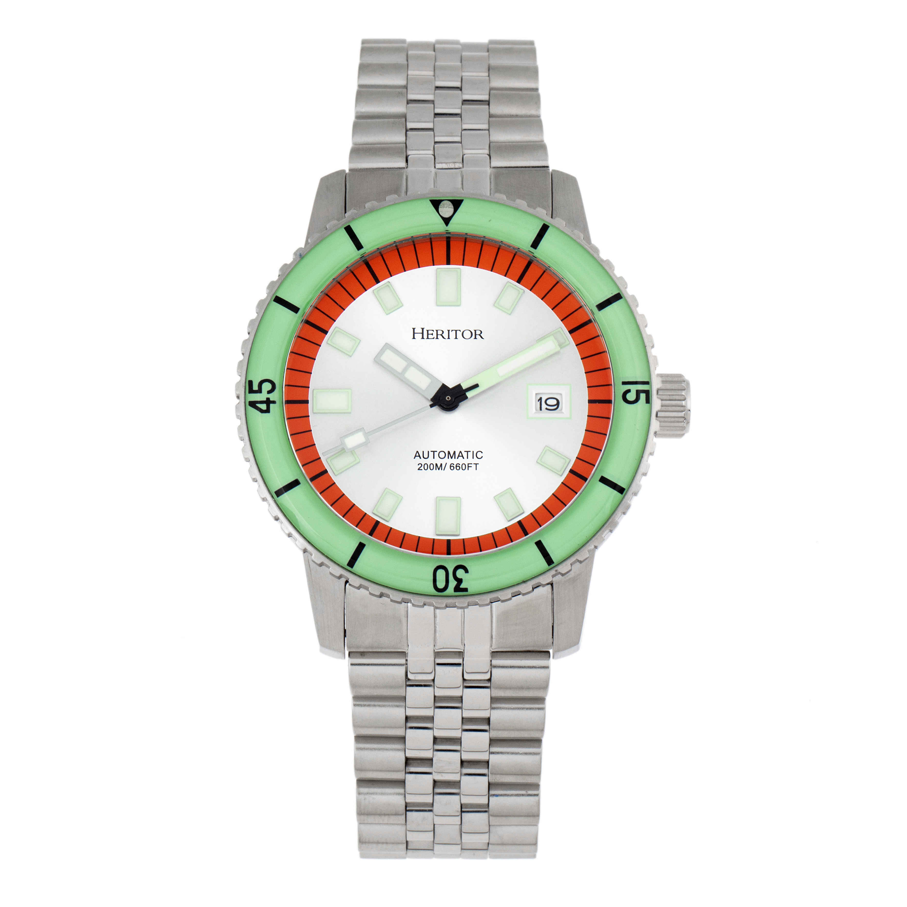 HERITOR EDGARD AUTOMATIC SILVER DIAL MENS WATCH HR9101