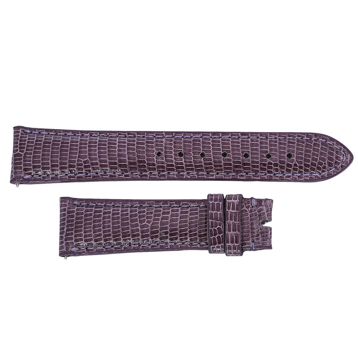 Hadley Roma Shiny Grape Lizard Leather Strap In Purple