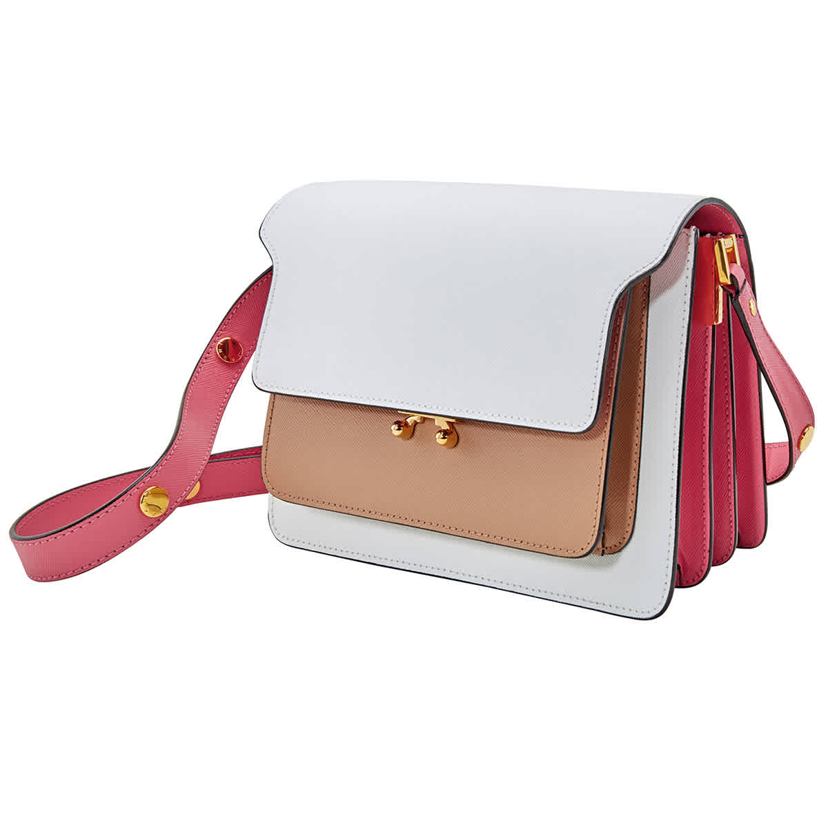 Trunk Leather Shoulder Bag in Red - Marni