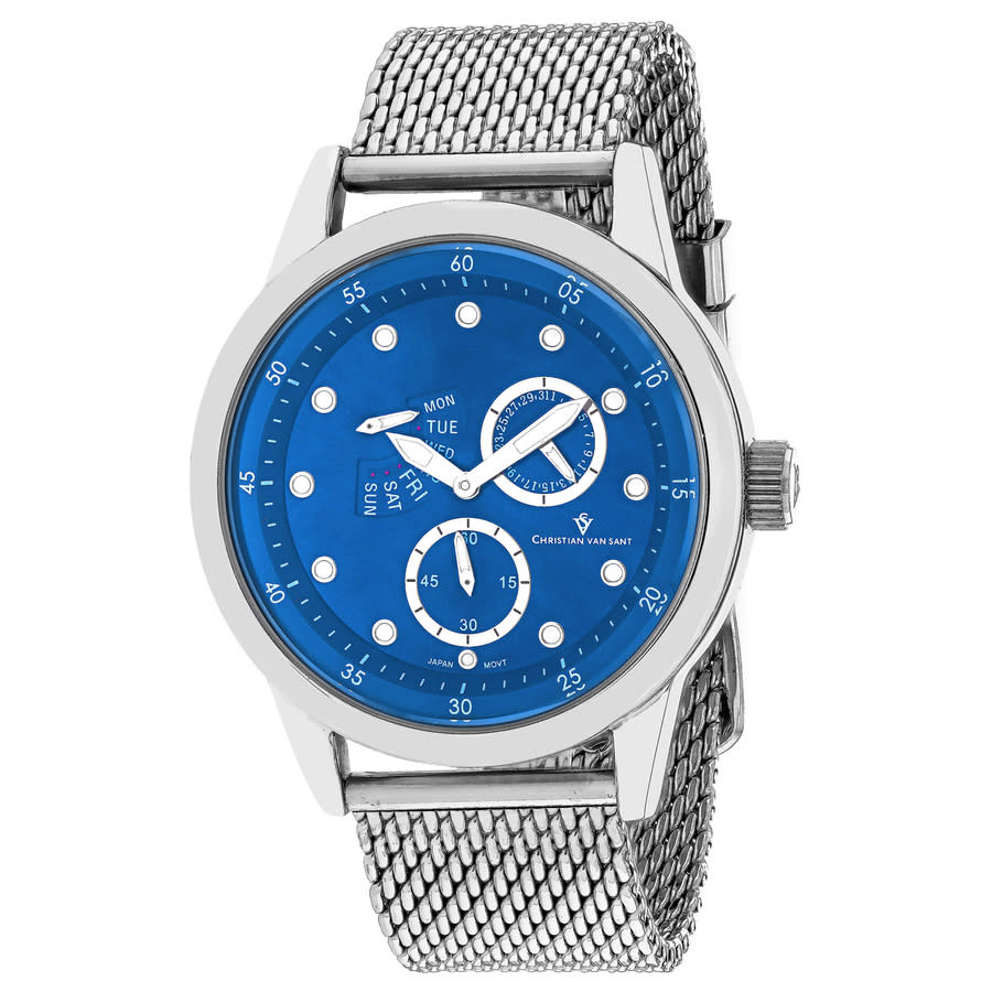 Shop Christian Van Sant Rio Quartz Blue Dial Men's Watch Cv8717