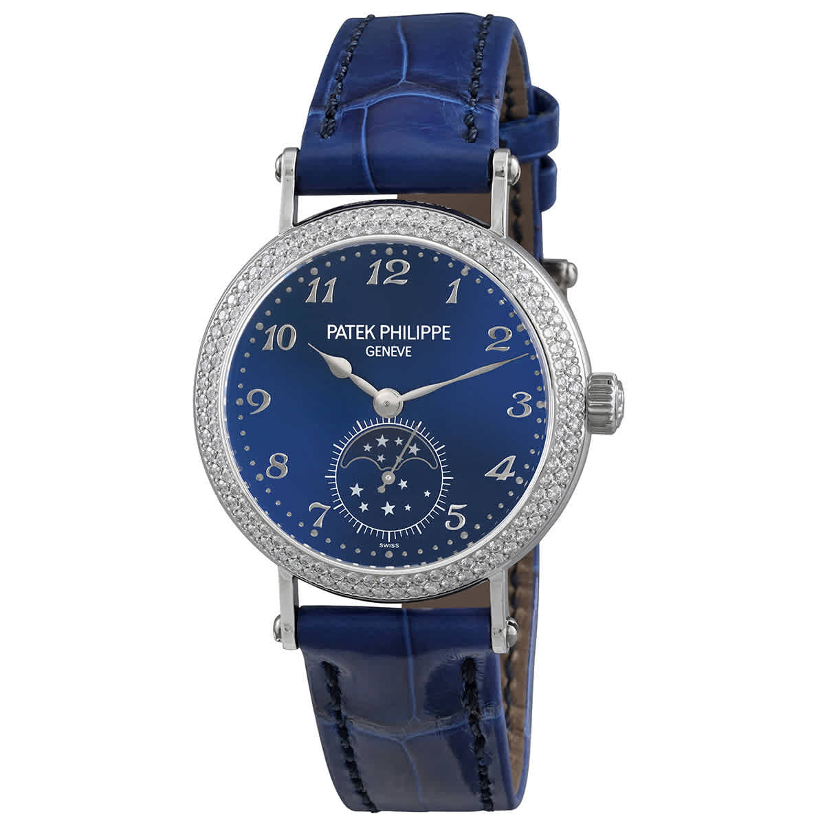 Patek Philippe Complications Hand Wind Ladies Watch 7121/200g-001 In Blue / Gold / Gold Tone / White