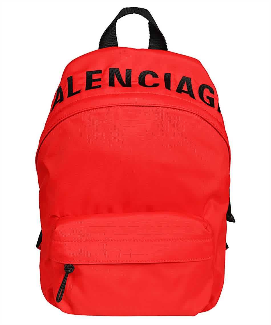 Balenciaga Wheel Red Wheel Logo Printed Backpack