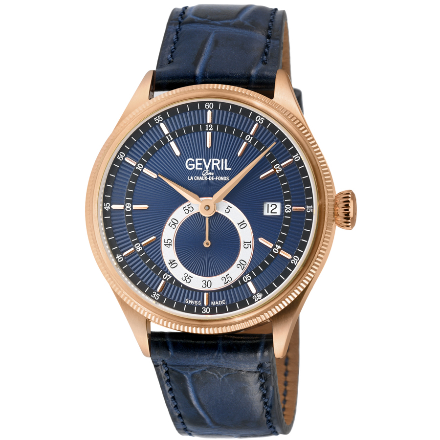 GEVRIL GEVRIL EMPIRE AUTOMATIC BLUE DIAL MENS WATCH 48104