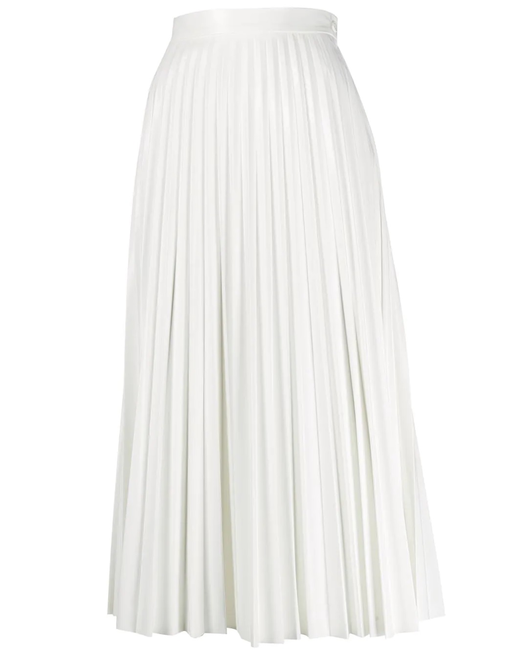 Mm6 Ladies Pleated Midi Skirt In White