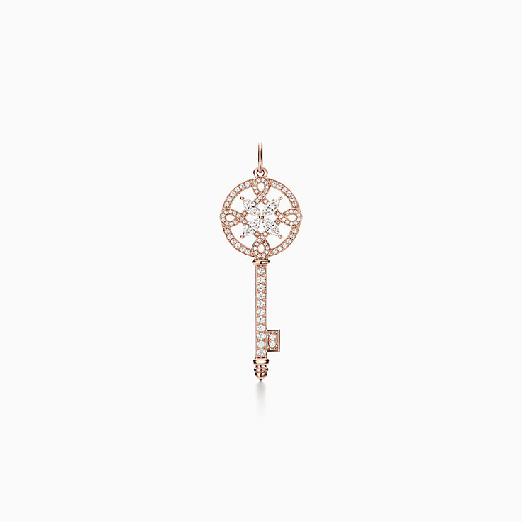 Tiffany & Co Rose Gold Diamond Pendant In Gold Tone,pink,rose Gold Tone