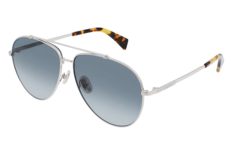 Shop Lanvin Blue Gradient Pilot Unisex Sunglasses Lnv113s 035 61 In Blue / Silver