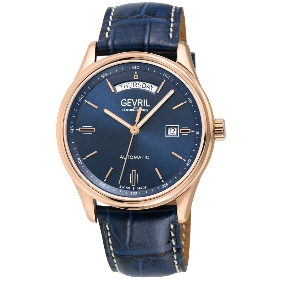 GEVRIL GEVRIL EXCELSIOR AUTOMATIC BLUE DIAL MENS WATCH 48204