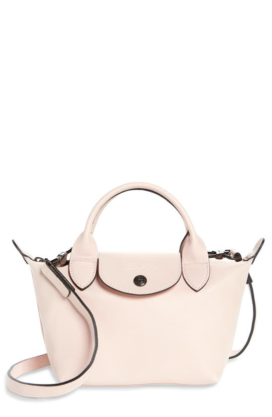 LONGCHAMP LADIES LE PLIAGE CUIR MINI TOP HANDLE BAG - PINK