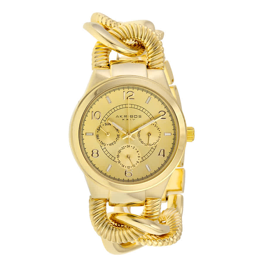 AKRIBOS XXIV MULTI-FUNCTIONGOLD-TONE ALLOY LADIES WATCH AK721YG