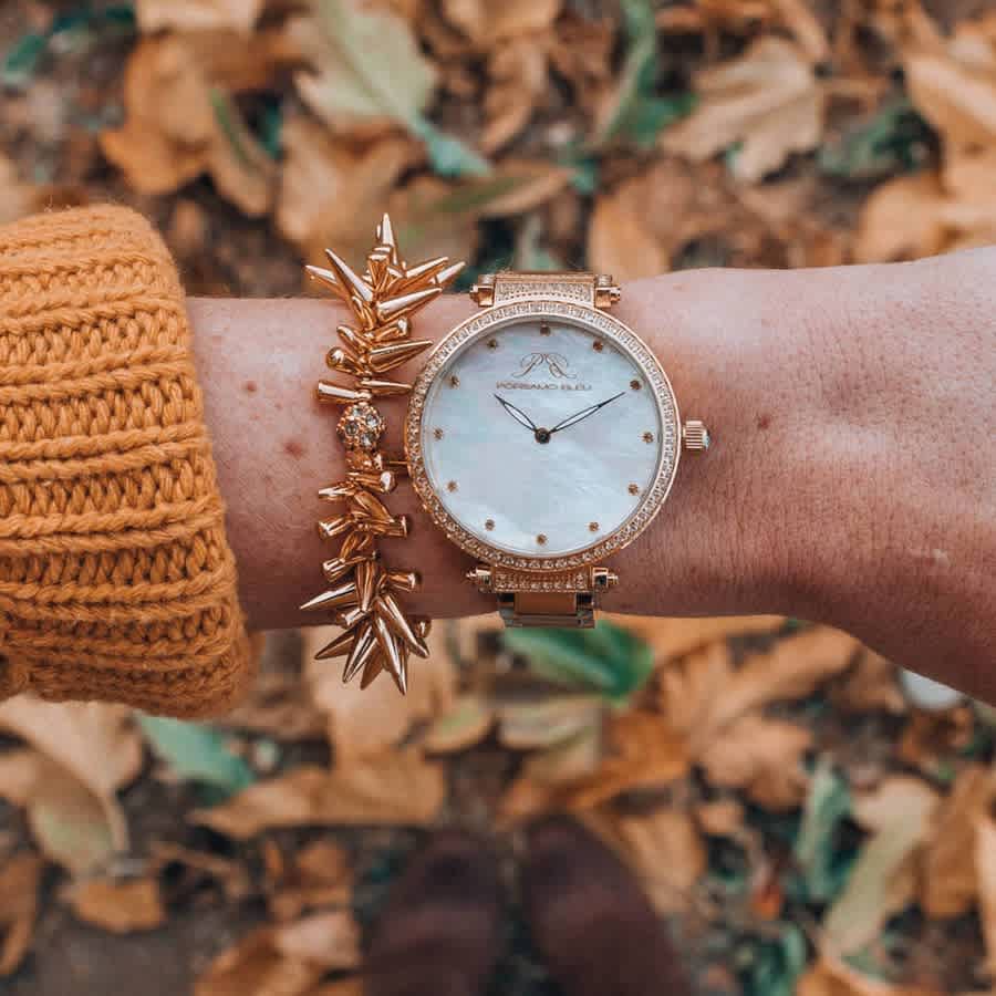 Shop Porsamo Bleu Chantal Quartz Ladies Watch 671cchs In Gold Tone / Mop / Mother Of Pearl / Rose / Rose Gold Tone