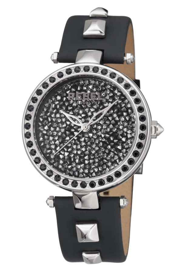 Rebel Rockaway Parkway Silver Dial Ladies Watch Rb101-4071 In Black / Silver