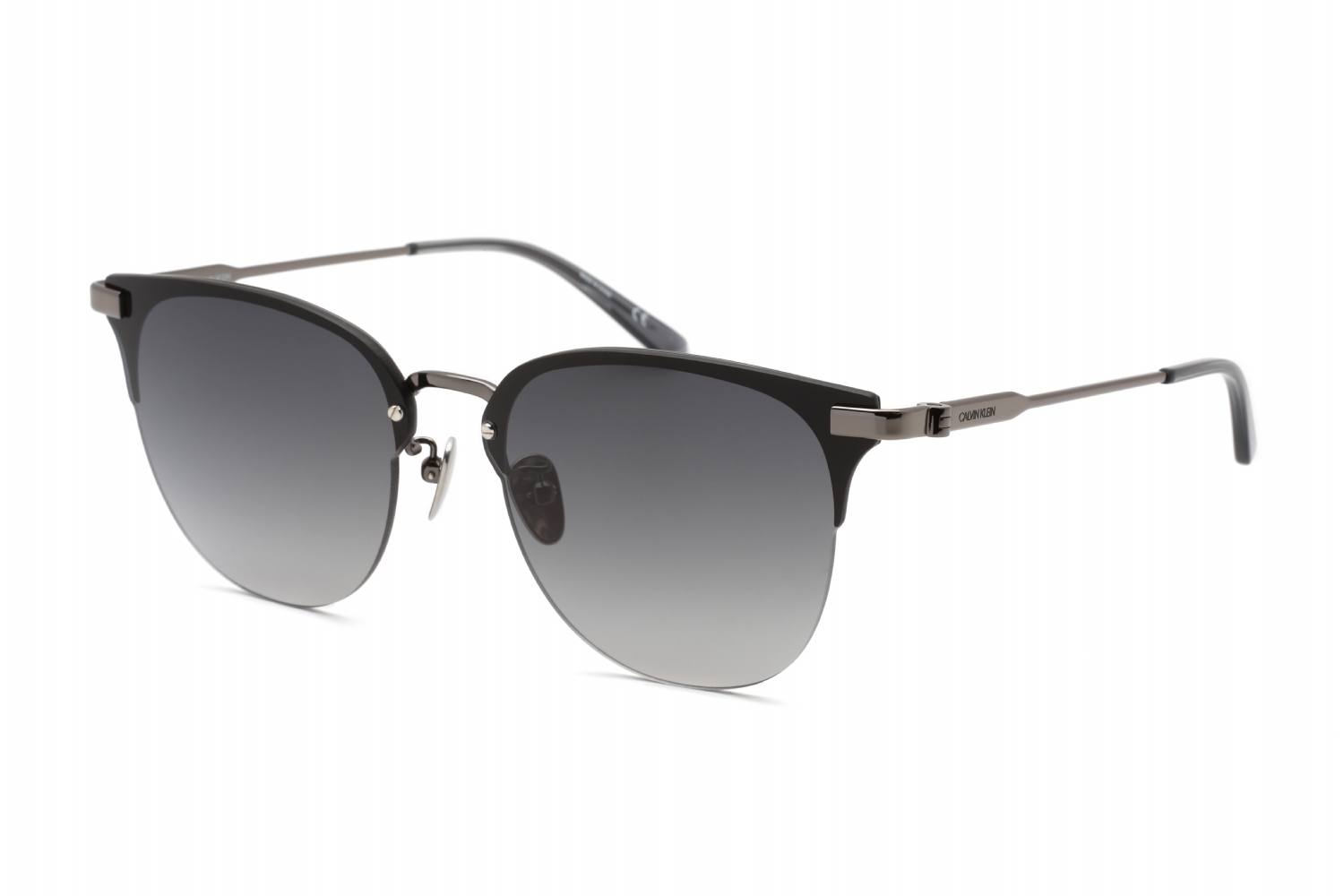 Calvin Klein Grey Gradient Cat Eye Unisex Sunglasses Ck20113sk 009 65 In Dark / Grey / Gun Metal / Gunmetal
