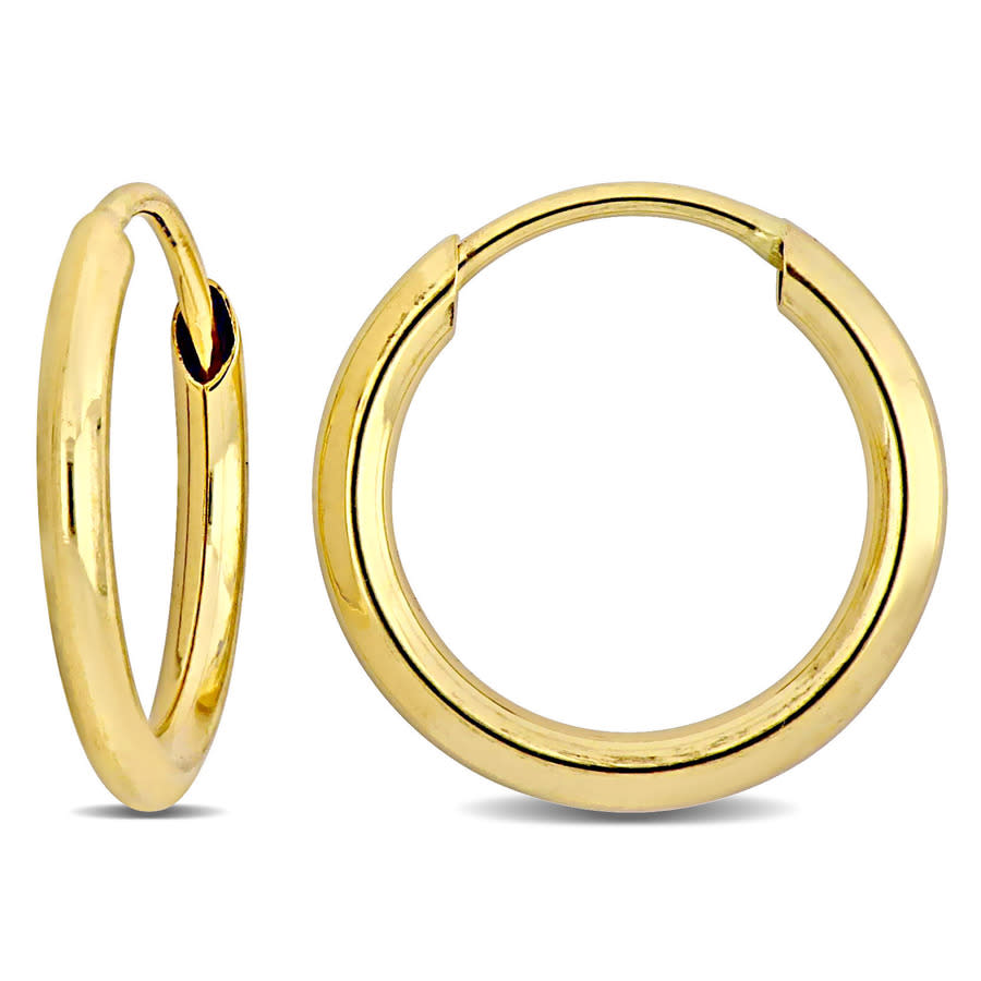 Amour 11mm Hoop Earrings In 14k Yellow Gold