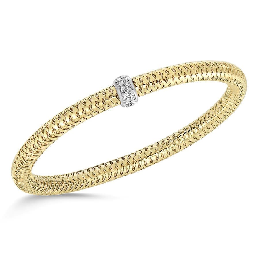 Roberto Coin 18k Yellow And White Gold Primavera Diamond Bracelet 557183ajbax0