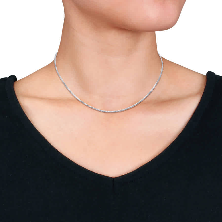 Amour 1.6mm Hollow Round Box Link Chain Necklace In 10k White Gold - 16 In In Yellow